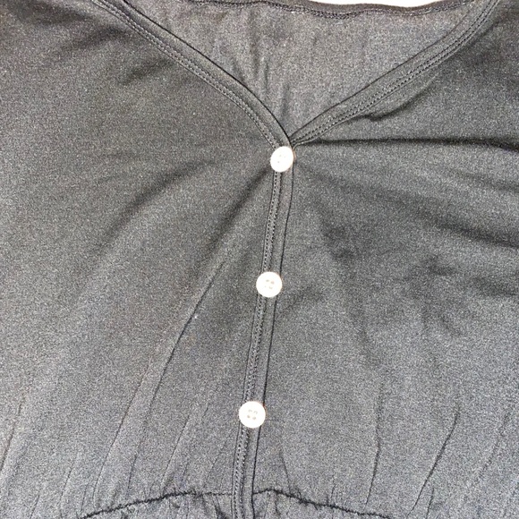 button front v-neck dress - Picture 2 of 3